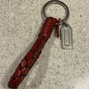 Vintage Coach Leather Braided Keychain
